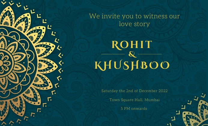 Indian Wedding Card Invitation Template | PosterMyWall indian-wedding-card-invitation-template-postermywall