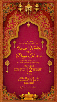 Indian wedding งานแสดงผลงานแบบดิจิทัล (9:16) template