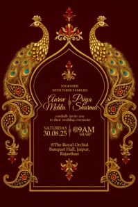 Indian wedding Poster template
