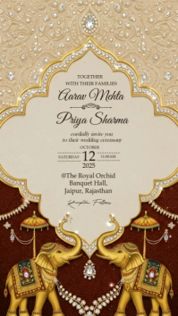 Indian Wedding Flyer Template Digital Display (9:16)