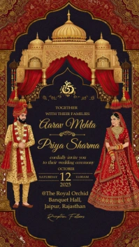 Indian Wedding Flyer Template Digital Display (9:16)
