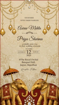 Indian Wedding Flyer Template Digital Display (9:16)