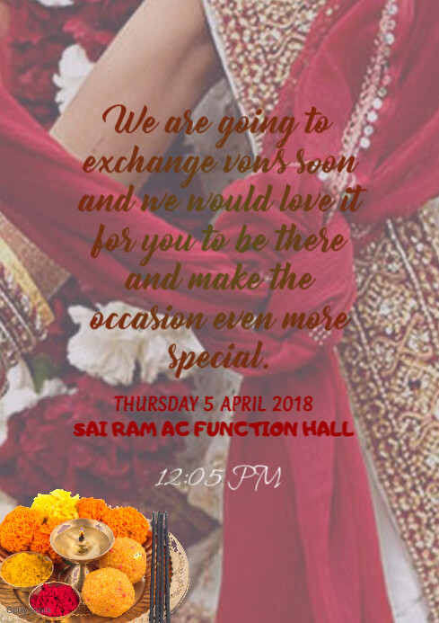 Indian Wedding Invitation Card Template Postermywall