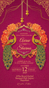 Indian wedding invitation Digital Display (9:16) template