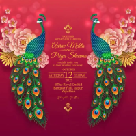 Indian Wedding Invitation Instagram Post template