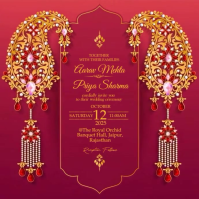 Indian Wedding Invitation Instagram-Beitrag template