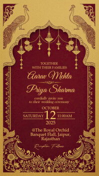 Indian wedding invitation Pantalla Digital (9:16) template