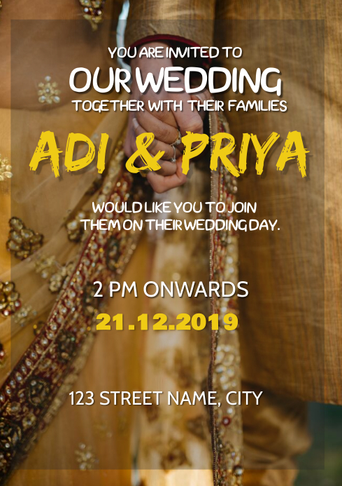 Indian Wedding Invitation Template Postermywall