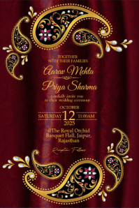 Indian Wedding Invitation Affiche template