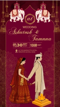 Indian Wedding Invitation Digital Display (9:16) template