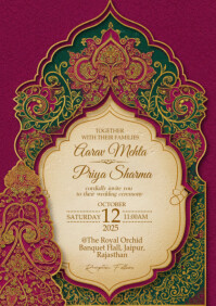 Indian wedding invitation A4 template