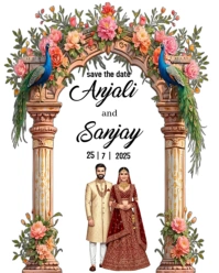 Indian Wedding Invitation  Instagram Portrait template