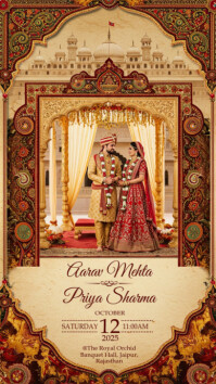 Indian wedding invitation template Цифровой дисплей (9 : 16)