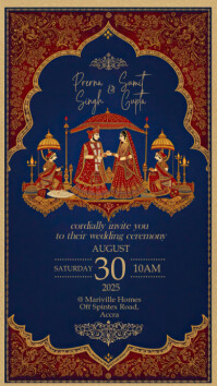 Indian wedding invitation template Pantalla Digital (9:16)