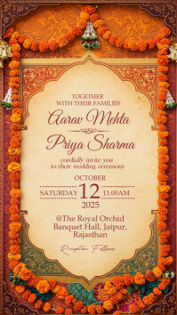 Indian wedding invitation template Digitalanzeige (9:16)