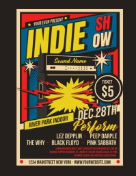 Indie Band Show Poster Volante (Carta US) template