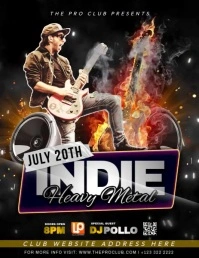 Indie Heavy Metal Concert Løbeseddel (US Letter) template