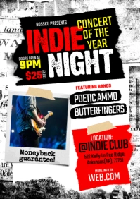 Indie Night Bands Flyer A5 template
