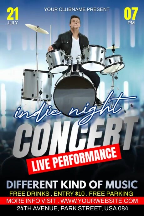 Concert Ad Examples Indie Night Concert Ads Template | PosterMyWall