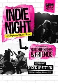 Indie Night Flyer A5 template