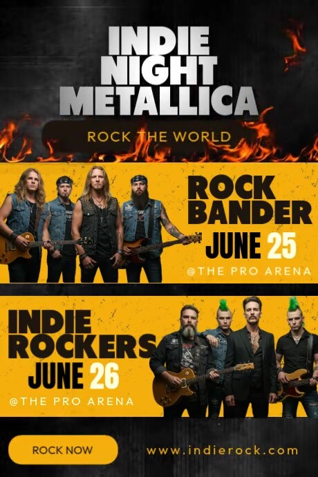 Indie Night Metallica Plakat template