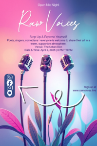 Indie Open Mic Night Poster Template | Creative Music Event Layout