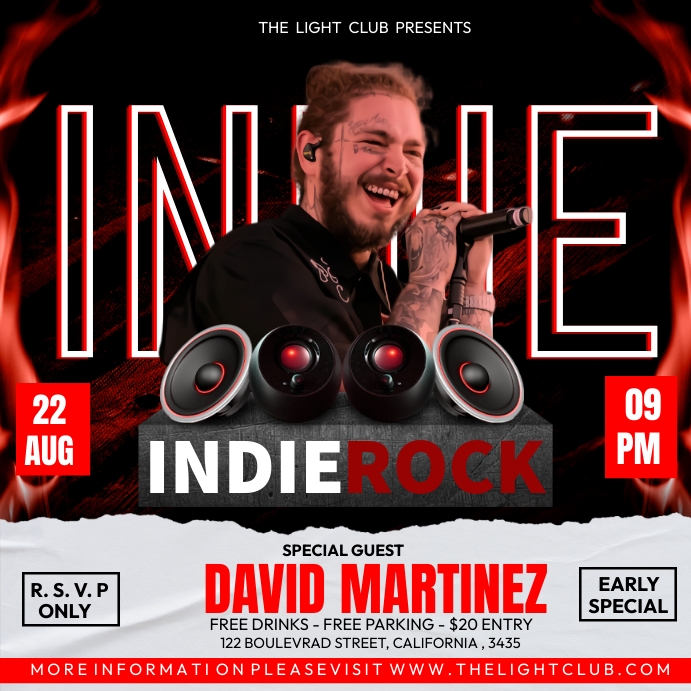 Concert Ad Examples Indie Rock Concert Ads Template | PosterMyWall