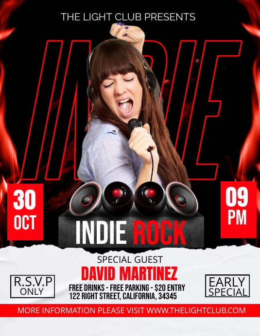 Indie Rock Ulotka (US Letter) template