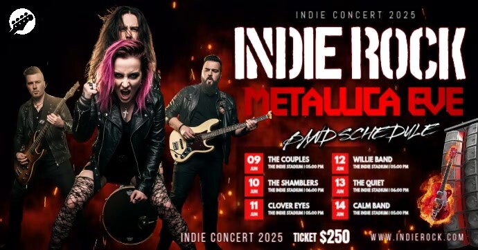 Indie Rock Metallica Eve Isithombe Esabiwe ku-Facebook template