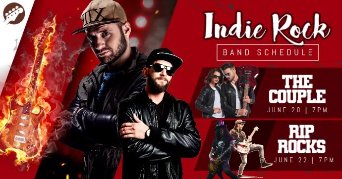 Indie Rock Schedule Facebook Shared Image template