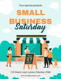 Indie small business Saturday flyer Pamflet (VSA Brief) template
