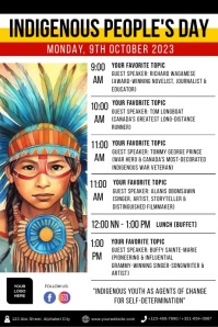 Indigenous People's Day Event Schedule Poster template