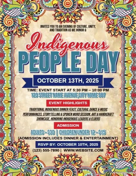 Indigenous People Day Event Flyer (US Letter) template