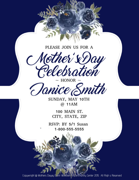 Indigo Mother’s Day Celebration Template PosterMyWall