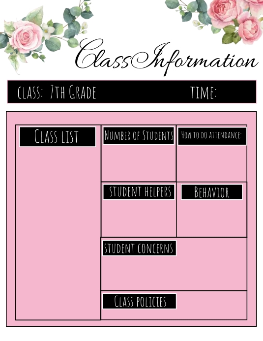 individual class information Template | PosterMyWall