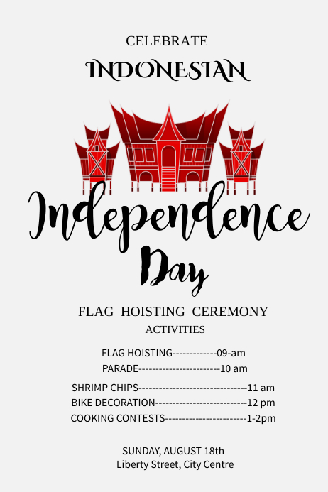 Indonesia Independence Day Poster Template PosterMyWall  Indonesia Independence Day Poster Template PosterMyWall