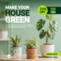 Indoor Plant Shop Banner Ad Post Instagram template