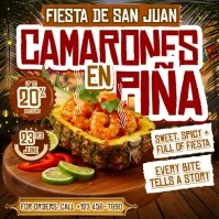 Indulge in Fiesta Flavors: Camarones en Piña Extravaganza Instagram na Post template