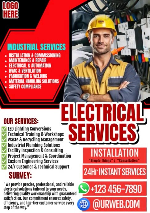 Industrial Electrical Services A4 template