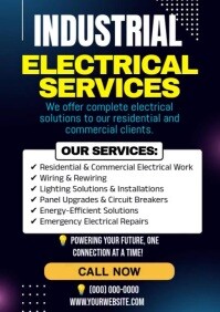 Industrial Electrical Services Flyer A4 template