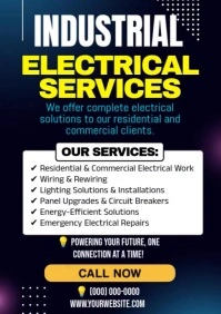 Industrial Electrical Services Flyer A4 template