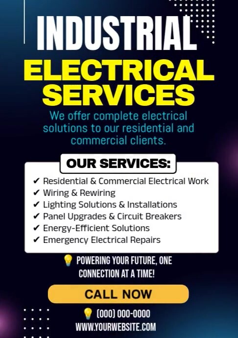 Industrial Electrical Services Flyer A4 template