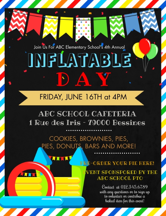 Inflatable day school Flyer Template | PosterMyWall