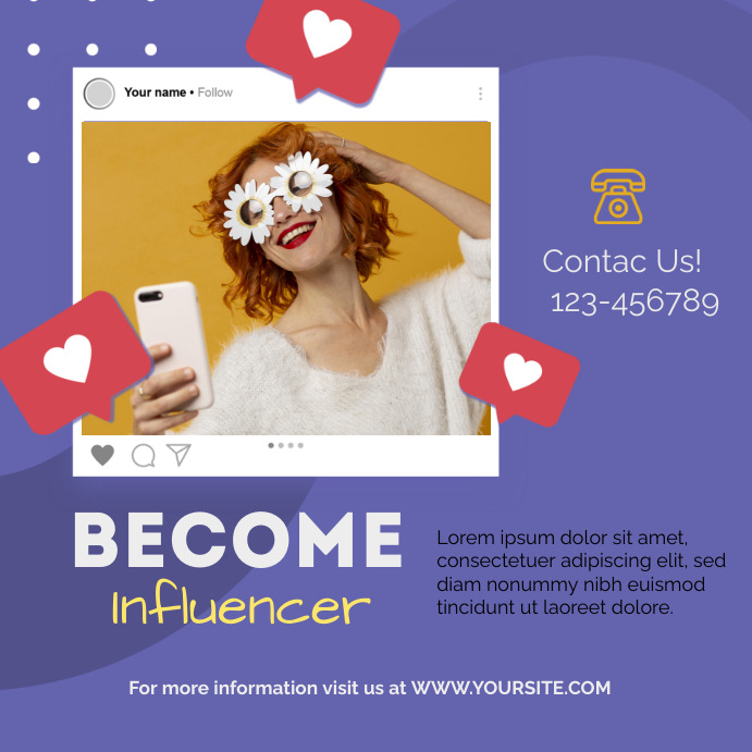 Influencer Sample Posts Influencer Social Media Post Template | PosterMyWall