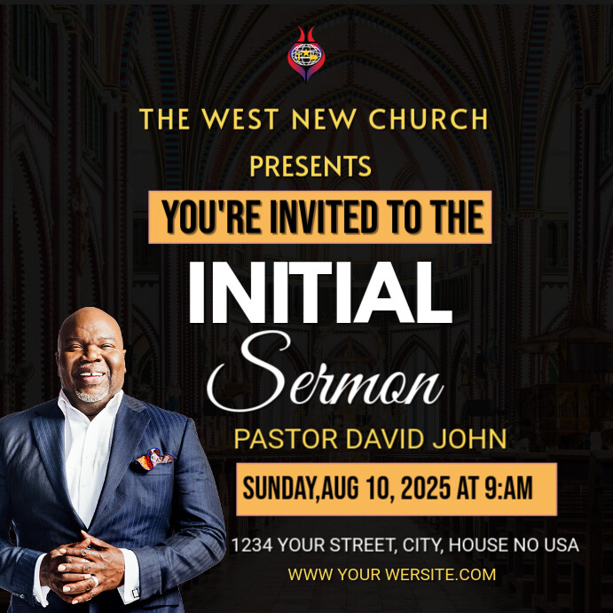 Initial Sermon Instagram Post template