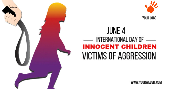 Innocent Children Victims of Aggression day s Imagem partilhada do Facebook template