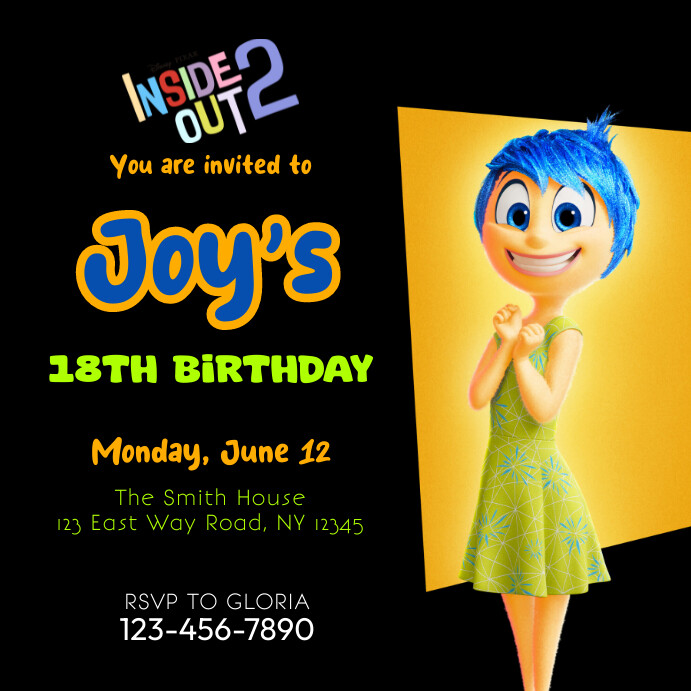 Inside out Birthday Card Template PosterMyWall