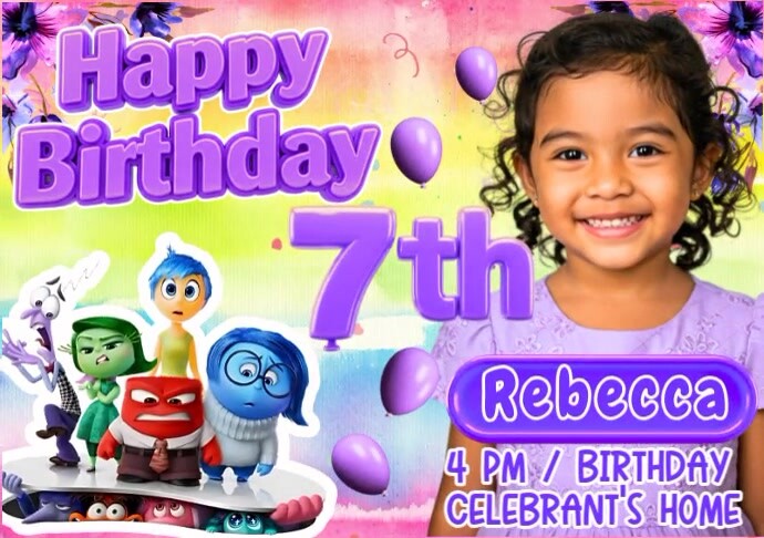 Inside Out Birthday Tarpaulin A4 template