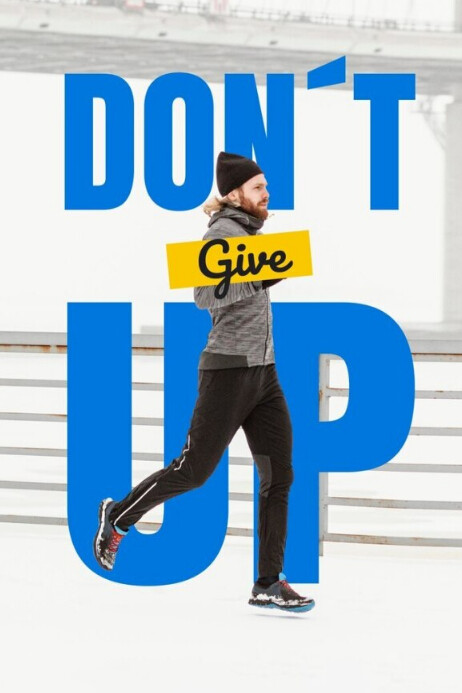 inspiration quote -don't give up 海报 template