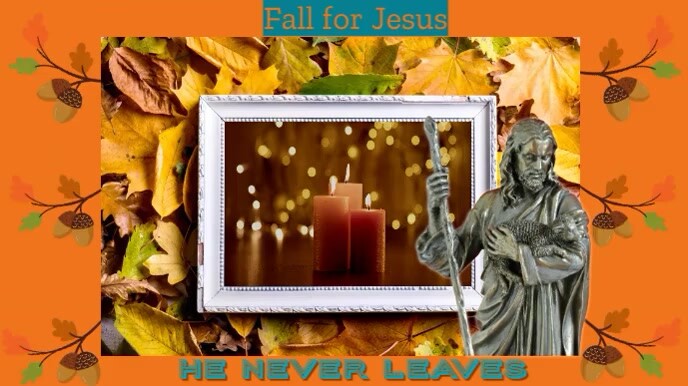 inspirational, fall, autumn, Jesus, facebook, Display digitale (16:9) template